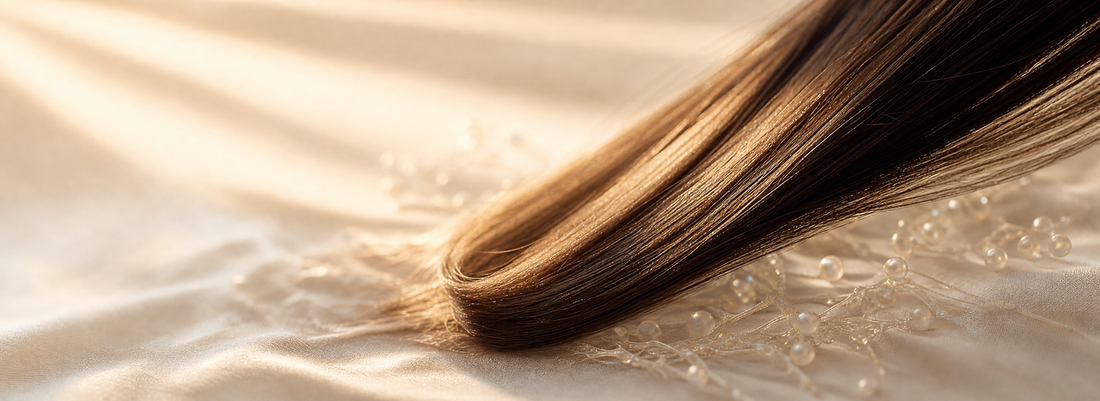 Healthy smooth hair with products for preventing hair loss and breakage