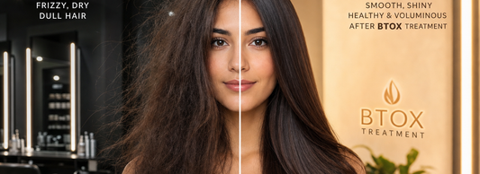 A woman enjoying smooth, shiny hair after a Hair Btox treatment.