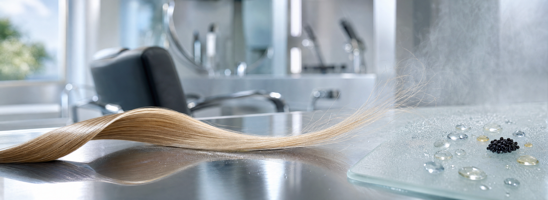 Glossy straight hair beside formaldehyde-free smoothing treatment products