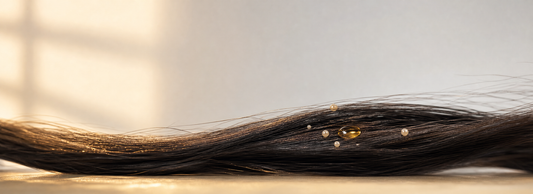 Glossy straight hair beside formaldehyde-free smoothing and protein hair products