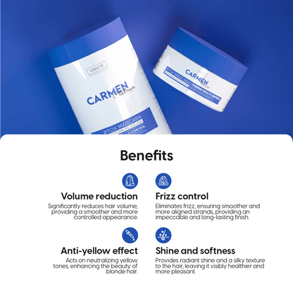 Btox Carmen Platinum | Volume Reduction and Hydration | For Blonde and Gray Hair | 1kg - Make Beauty International