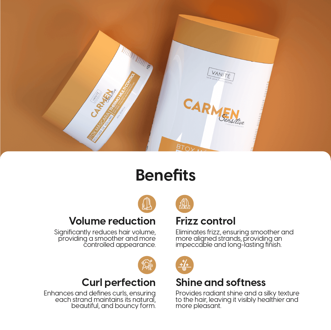 Kit - 1 Unit Btox Carmen Sensitive + 1 Unit Btox Carmen Platinum + 1 Unit Btox Carmen Itensive | Thermo Control Quaternized | 1kg - Make Beauty International