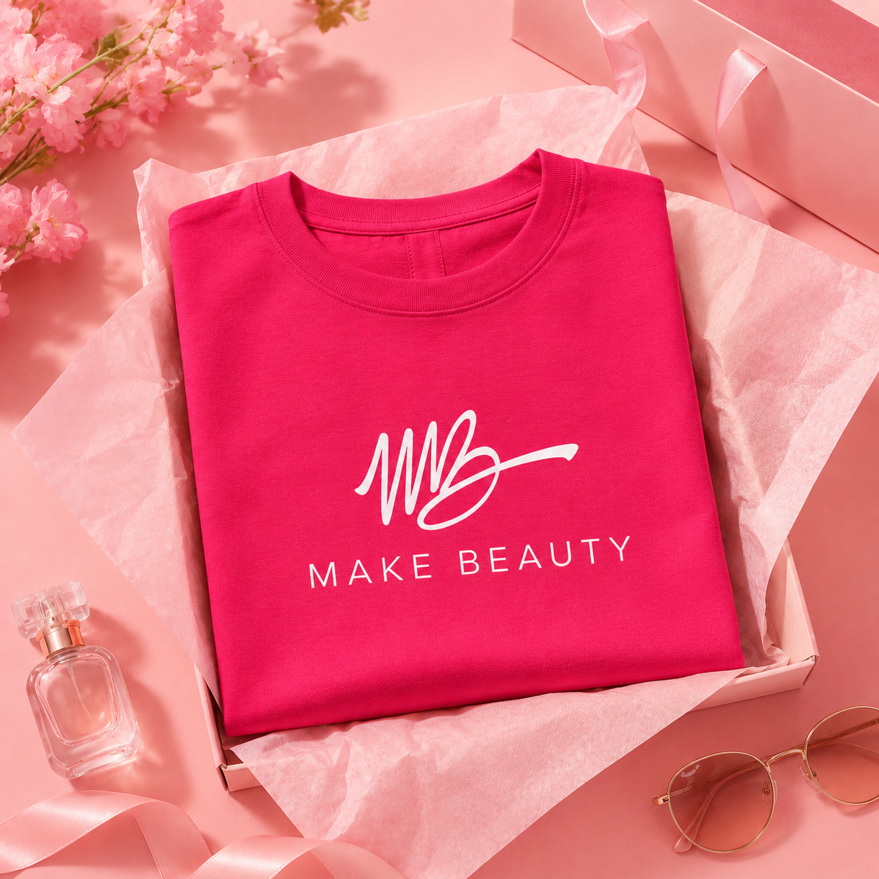Make Beauty Signature Pink T-Shirt