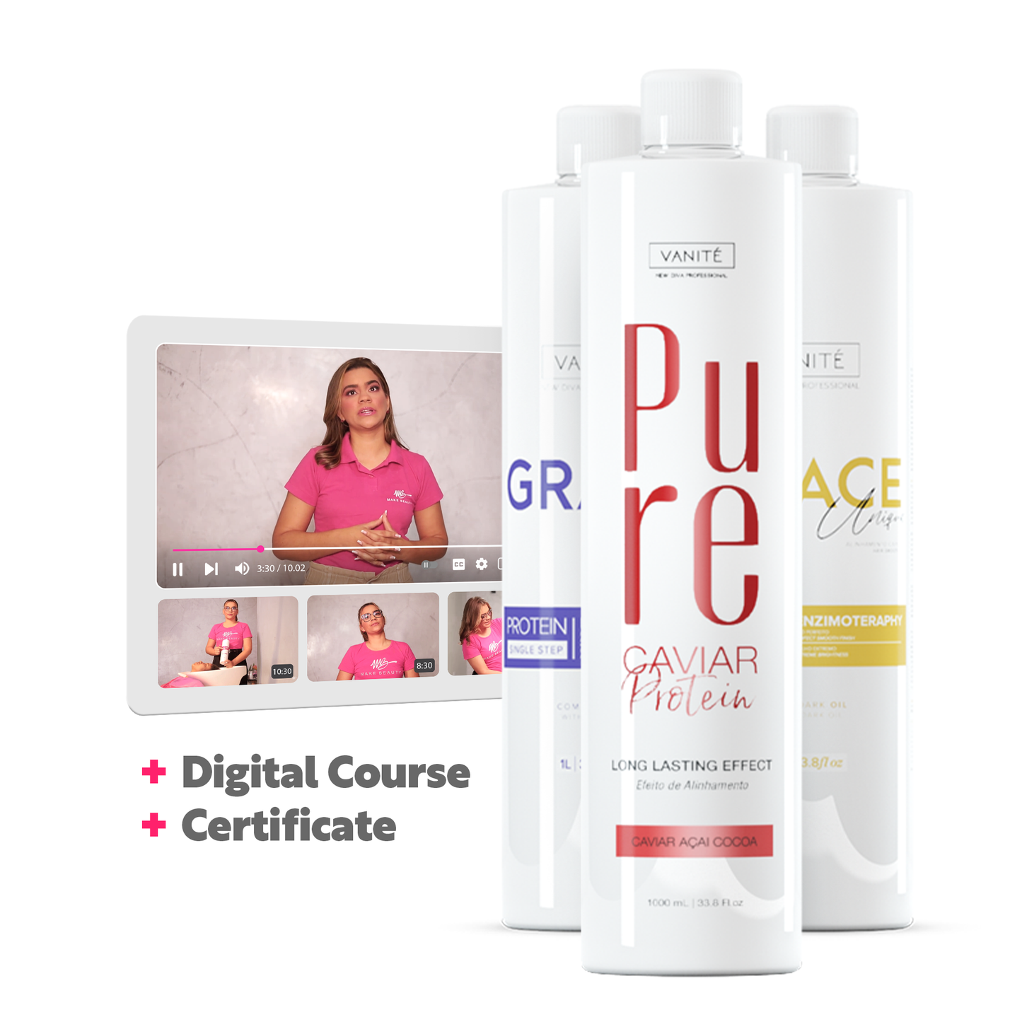 Essential kit (Grace Unique + Grace Violet + Pure Caviar Protein)+ Digital Access Course  + Certificate