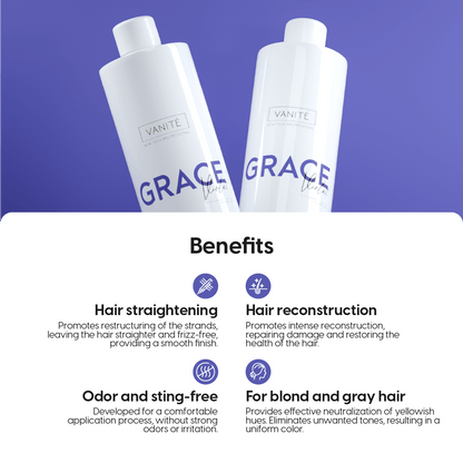 Kit - 1 unit Grace Enzimoteraphy Unique + 1 unit Grace Enzimoteraphy Violet + 1 unit Brigitte Pre-Treatment Shampoo | 100ml - Make Beauty International