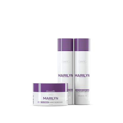 Kit Home Care Marilyn | 01 Shampoo 250ml + 01 Conditioner 250ml + 01 Mask 300g | For Blondes and Grays - Make Beauty International