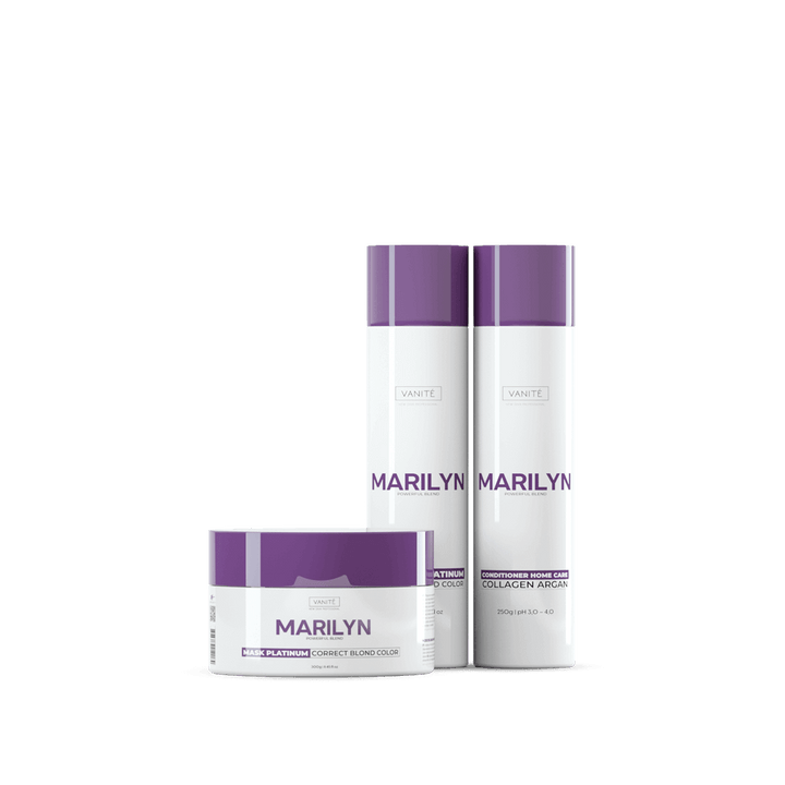 Kit Home Care Marilyn | 01 Shampoo 250ml + 01 Conditioner 250ml + 01 Mask 300g | For Blondes and Grays - Make Beauty International