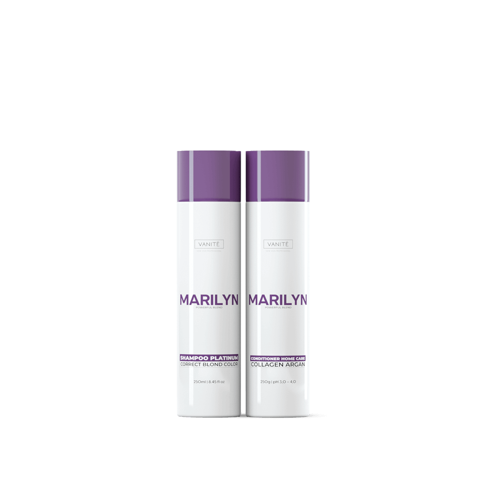 Home Care Marilyn | Shampoo + Conditioner | For Blondes and Grays | 250ml - Make Beauty International