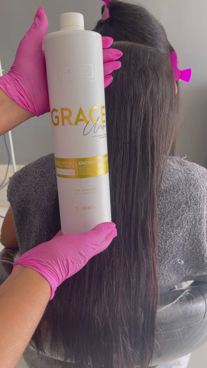 Grace Unique | Straightening Without Odor and Without Burning | For All Hair Types | 1000ml (33.8 fl oz)